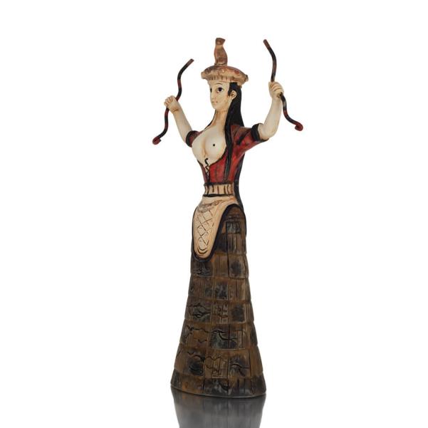 Snake Goddess, Goddess of Fertility 24cm Full Alabaster Statuette, Minoan Civilization, Ancient Greece