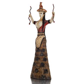 Snake Goddess, Goddess of Fertility 30cm Full Alabaster Statuette, Minoan Civilization, Ancient Greece.