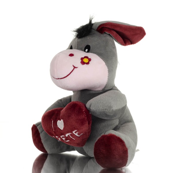 Donkey Sitting Plush Soft Cuddly Plush Toy Stuffed Animal for Kids 22cm I LOVE CRETE Pack of 6