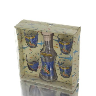 ΣΕΤ ΚΑΡΑΦΑΚΙ Νο8 + 4 ΣΦΗΝΑΚΙΑ Νο1 ΔΙΑΦΑΝΕΣ ΜΕ ΣΤΑΜΠΑ κιβ.30