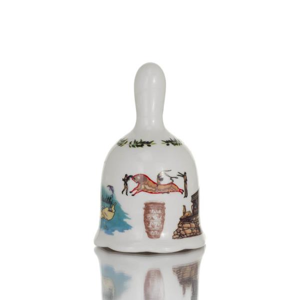 Bell with Crete print 8.5cm New Bone China like porcelain, decorative