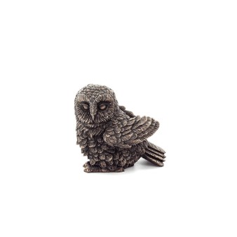 Owl or Glaucus: the sacred bird, symbol of wisdom, prudence, seated 7cm Veronese Bronze Electrolysis Full Body Statuette