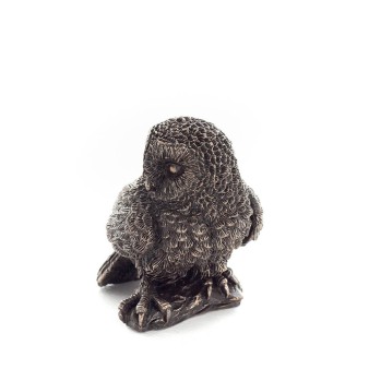 Owl or Glaucus: the sacred bird, symbol of wisdom, prudence, 6cm Veronese Bronze Electrolytic Full Body Statuette