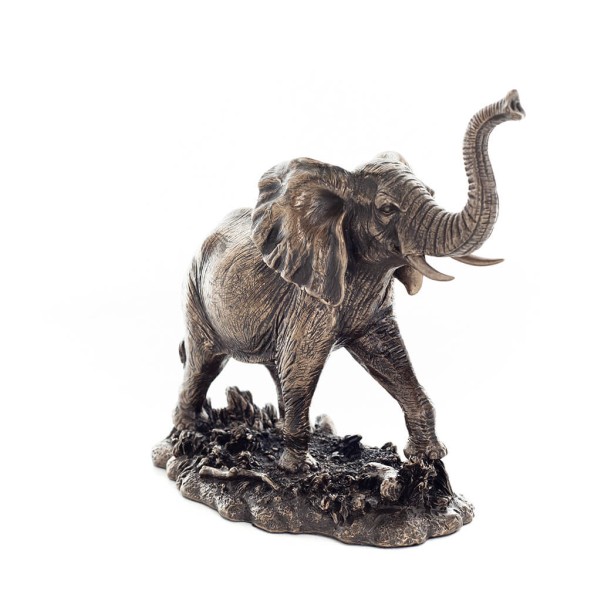 Elephant: symbol of strength, protection, wisdom and good luck 16cm Veronese Bronze Electroplating Full Body Figurine
