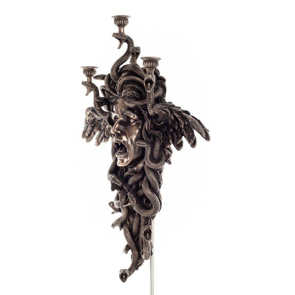 Medusa: The wild-eyed mermaid, Wall sconce 50x61.5cm Bust, Veronese bronze electrolysis