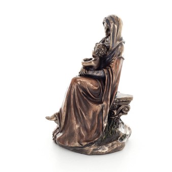 Virgin Mary the Virgin Mary or Theotokos with Jesus Christ 17cm Veronese Bronze Electrolysis Full Body Statue