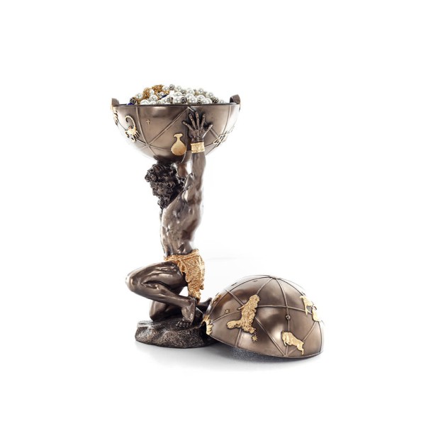 Atlas 32.5cm Jewelry Box, Jewelry Box, Case for Storage, with Veronese Bronze Electrolysis, Ancient Greece