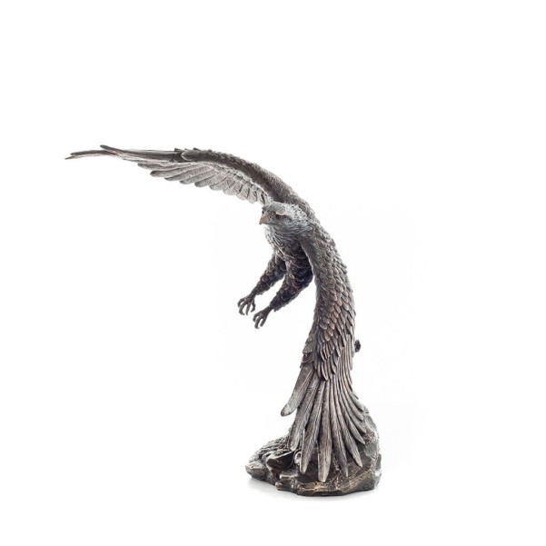 Eagle catching fish & flying over the wave 38 cm Full-body statue with Bronze Electrolysis Veronese