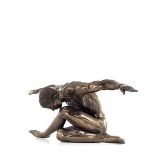 Seated Man with Open Arms 45x15cm Full-body statuette with Bronze Electrolysis by Veronese, Modern Decorative