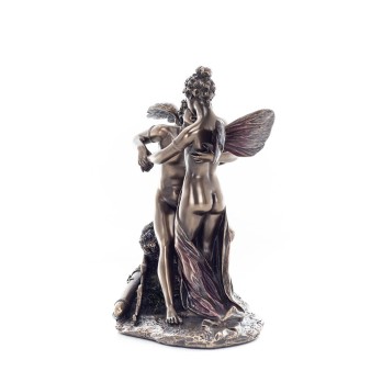 Cupid and the Psyche: Overcoming Obstacles to Love 17.5cm Full Length Electrolytic Bronze Veronese Statue, Ancient Greece