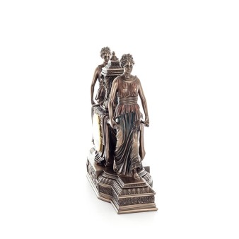 Clock women carrying an urn 30x36cm Veronese bronze electrolysis, Decorative