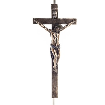 Crucifixion of Jesus Christ 33x15cm Veronese Bronze Electrolysis Full Body Statue