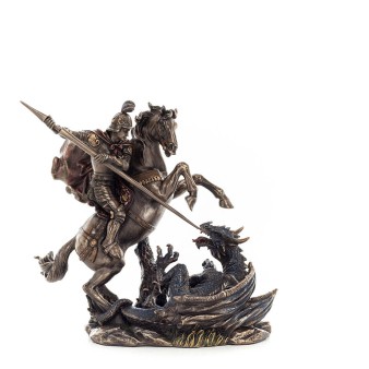 Saint George: protector of the Army, soldier 21.5cm Full-body statue with Bronze Electrolysis Veronese, Christian