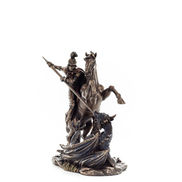 Saint George: protector of the Army, soldier 21.5cm Full-body statue with Bronze Electrolysis Veronese, Christian