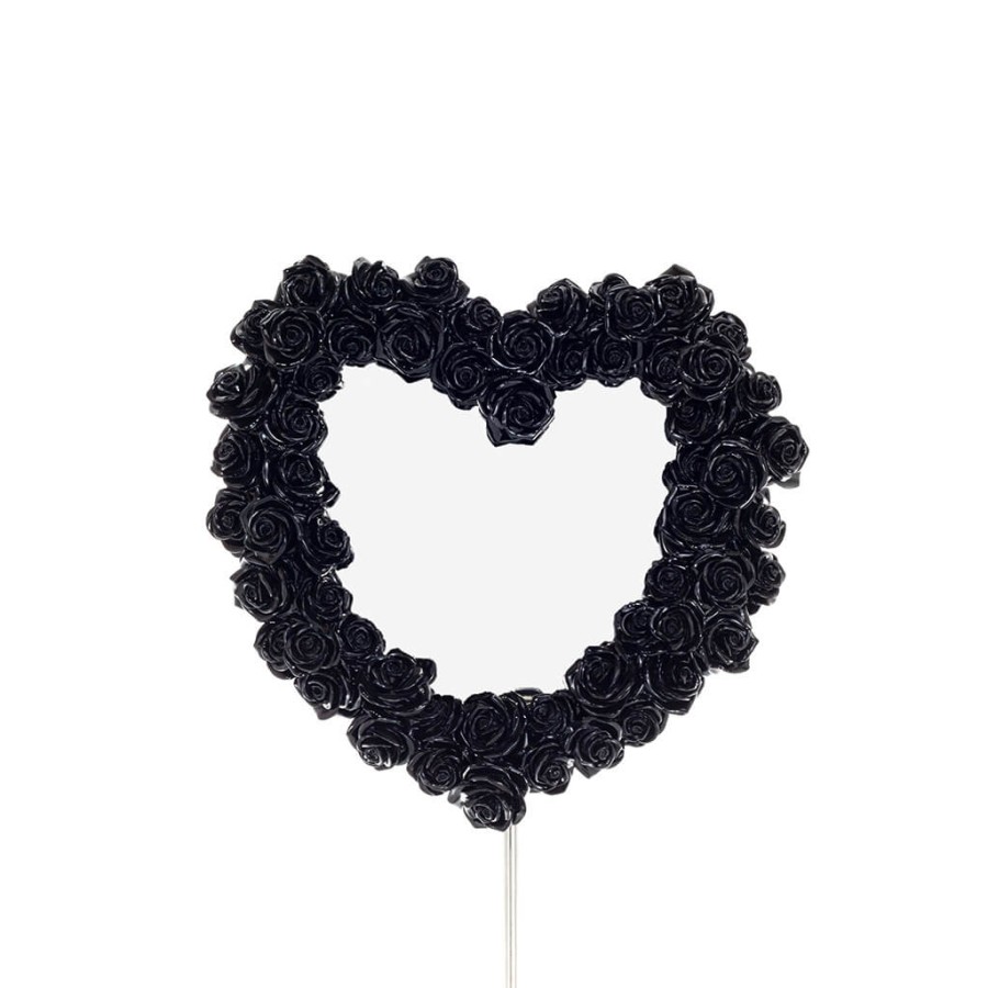 ΚΑΘΡΕΠΤΗΣ ΣΧΗΜΑ ΚΑΡΔΙΑ ΜΕ ΤΡΙΑΝΤΑΦΥΛΛΑ ΜΑΥΡΟ 39χ37εκ