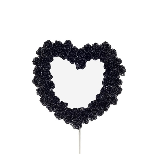 ΚΑΘΡΕΠΤΗΣ ΣΧΗΜΑ ΚΑΡΔΙΑ ΜΕ ΤΡΙΑΝΤΑΦΥΛΛΑ ΜΑΥΡΟ 39χ37εκ