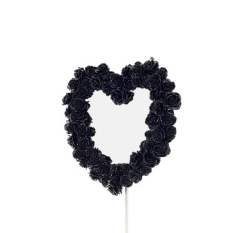 ΚΑΘΡΕΠΤΗΣ ΣΧΗΜΑ ΚΑΡΔΙΑ ΜΕ ΤΡΙΑΝΤΑΦΥΛΛΑ ΜΑΥΡΟ 39χ37εκ