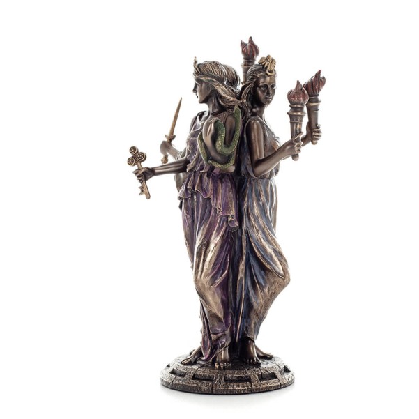 Hekate: The view of magic, medicinal, poisonous.. 21cm Veronese Bronze Electrolysis Full Body Statue, Ancient Greece