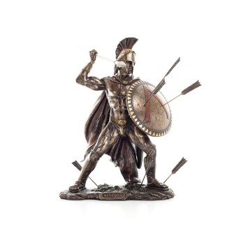 Leonidas: The King of Sparta with Arrows Color 50cm Full Längd Veronese Brons Electrolysis Statue, Antika Grekland