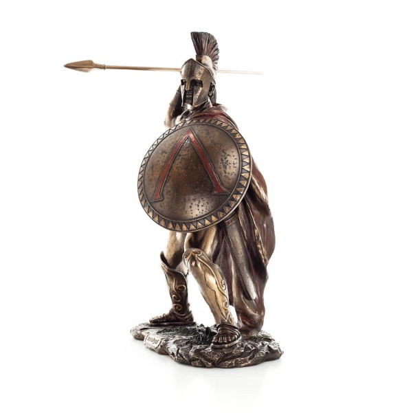 Leonidas: kung av Sparta med pil 50 cm full längd Veronese brons elektrolytisk staty, antikens Grekland