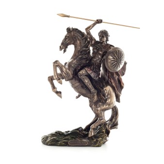 Alexander den store: Den store soldaten 32cm Veronese Bronze Electrolysis Full Längd Statue, antikens Grekland