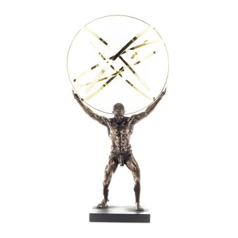 Atlas eller Atlas, Titan: The Leader of the Titanids 50,5 cm Veronese brons galvaniserad helkroppsstaty, antikens Grekland