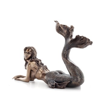 Mermaid: The Most Beautiful Demon, Lying Prone 67x25x44cm Veronese Electrolytic Bronze Full Body Statue