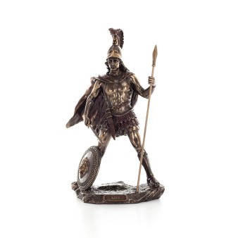 Ares: krigsguden 34 cm Veronese brons galvaniserad helkroppsstaty, antikens Grekland