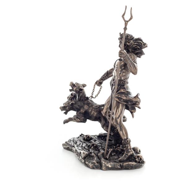 Pluto or Hades: the god of the underworld with cerberus 20x17.5cm Veronese Bronze Electrolysis Full Body Statue