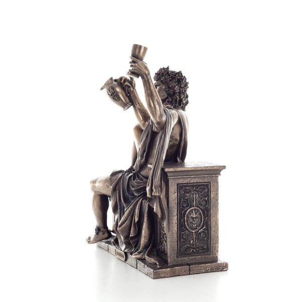 Dionysus: The god of wine and revelry. 21x25cm Veronese Bronze Electrolysis Full Body Statue, Ancient Greece