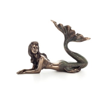 Mermaid: The Most Beautiful Demon, Prone Reclining 19.5x29cm Veronese Bronze Electroplating Full Body Statue