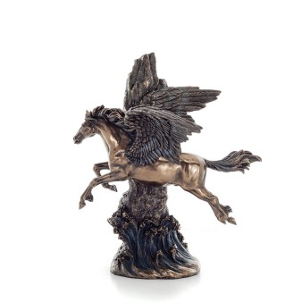Pegasus: Born of Blood, Followed the Muses and Zeus 35cm Veronese Bronze Electrolysis Helkroppsstaty, antikens Grekland