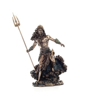 Poseidon: havets gud, jordbävningar, jorden, stormar och ord 50 cm Veronese brons galvaniserad helkroppsstaty