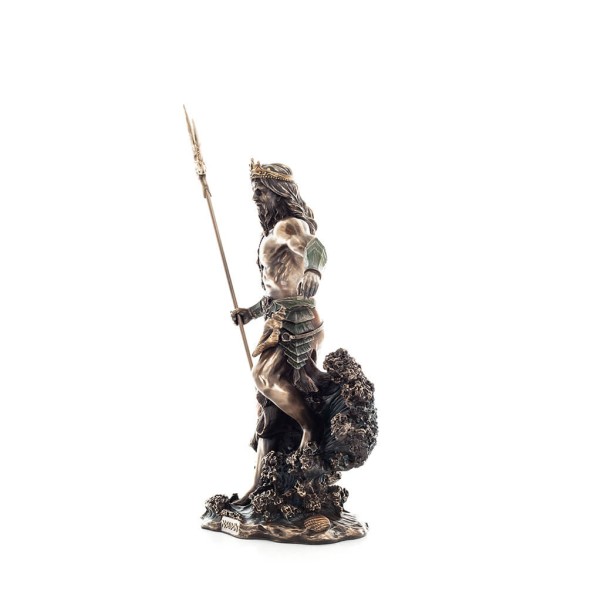 Poseidon: God of the Sea, Earthquakes, Earth, Storms and Words 50cm Veronese Bronze Electroplating Full Body Statue