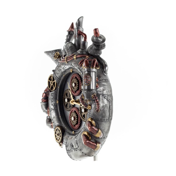 Wall clock steampunk exhausts 36x29cm Veronese bronze electrolysis, Modern Decorative