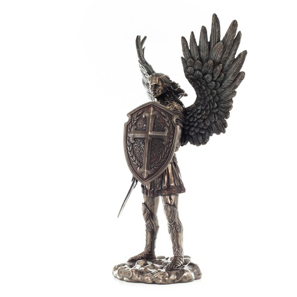 Archangel Michael: Godlike with Sword & Shield 27cm Veronese Bronze Electroplating Statue, Christian