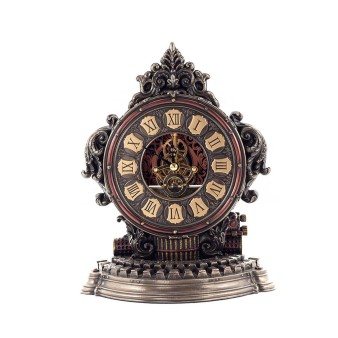 Steampunk Typewriter Desk Clock 23.5x18.5cm Veronese Bronze Electrolysis, Modern Decorative