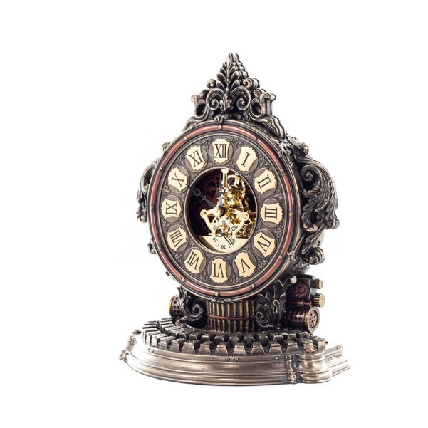 Steampunk Typewriter Desk Clock 23.5x18.5cm Veronese Bronze Electrolysis, Modern Decorative