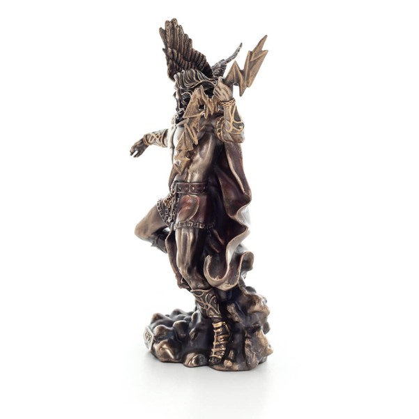 Zeus or Zeus: God of Sky, Lightning, Law, Thunder, Order with Lightning Bolt 23cm Veronese Bronze Electroplating Statues