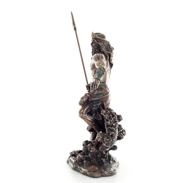 Poseidon: God of the Sea, Earthquakes, Earth, Storms and Reasons 20cm Veronese Bronze Electroplating Full Body Statue