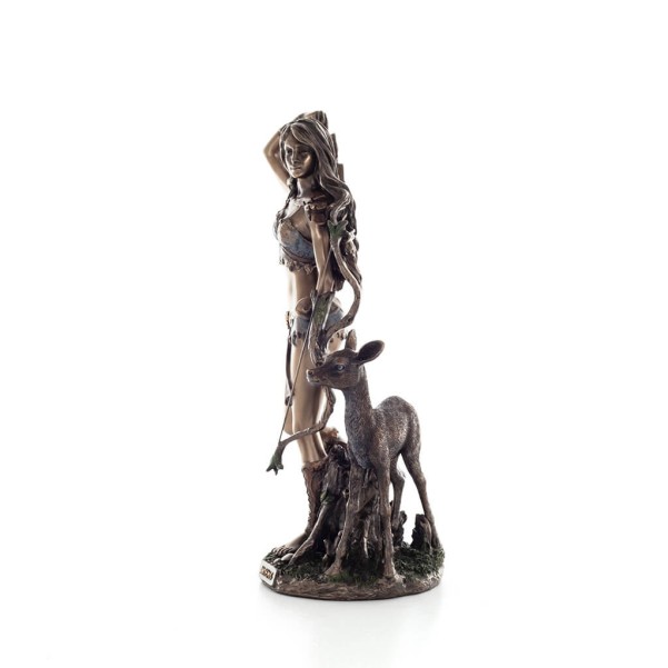 Artemis: The Goddess of the Hunt, the Moon, Patron of Little Children & Animals, Deer 25cm by Veronese Bronze Electrolysis