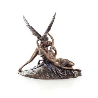 Amor och psyket: övervinner hinder för kärlek 19,6x18 cm helkroppselektrolytisk brons Veronese staty, antikens Grekland