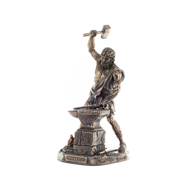 Hephaestus: God of Fire, Metallurgy, Heaven and Earth 22cm Veronese Bronze Electroplating Full Body Statue, Ancient Greece