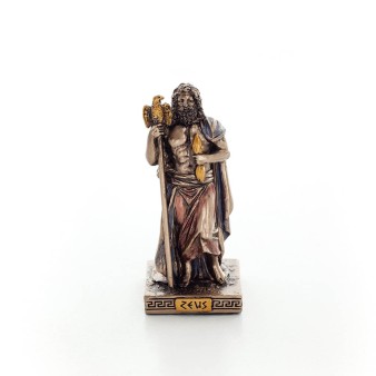 Zeus or Zeus: God of Sky, Lightning, Law, Thunder, Order, 8.5cm Veronese Electrolytic Bronze Full Body Statue