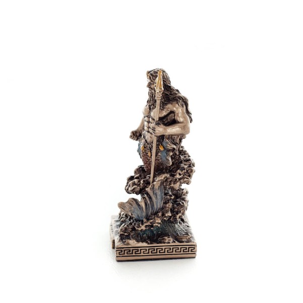 Neptune: God of the Sea, Earthquakes, Earth, Storms and Words 9cm Veronese Bronze Electroplating Full Body Statue