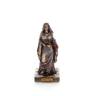 Hearth: The Goddess of the Hearth, Domestic Life and Family, 8.5cm Veronese Electrolytic Bronze Full Body Statue