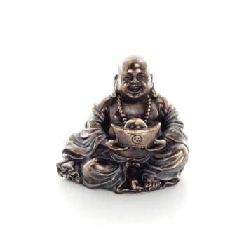 Buddha eller Budha: The Awakened & Enlightened, Holding Ball 6cm Veronese Bronze Elektrolys, Healing, Religious
