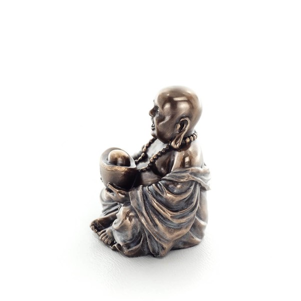 Buddha eller Budha: The Awakened & Enlightened, Holding Ball 6cm Veronese Bronze Elektrolys, Healing, Religious