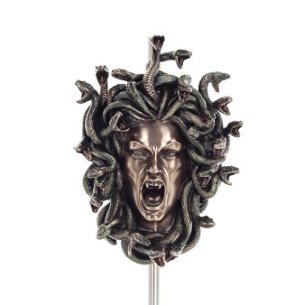 Medusa: The Wild-Eyed Mermaid in Mask Small 18.5cm Veronese Bronze Electroplating Full Body Statue, Ancient Greece