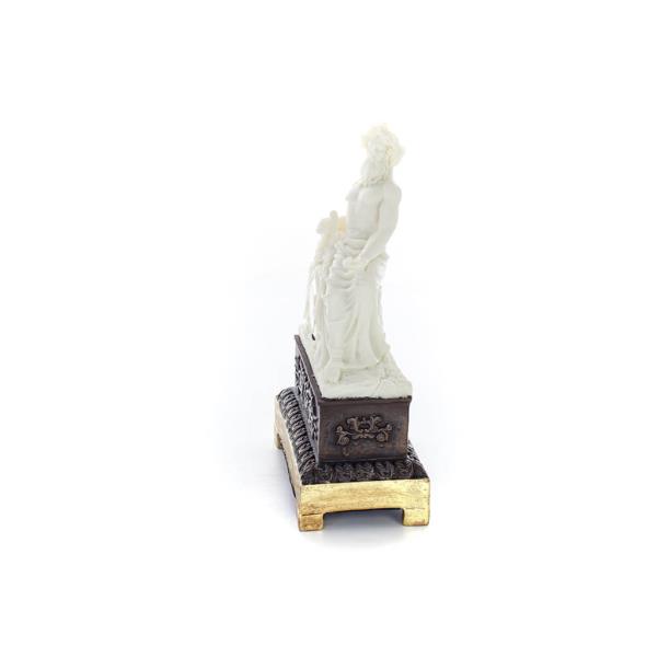 Dionysus: The God of Wine and Revelry in Clockwork 22,5 cm helkroppsstaty, Polyester Alabaster Marble Type